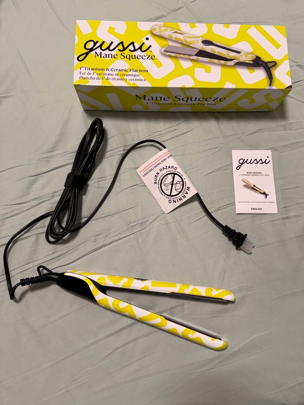 Mane Squeeze Yellow Patterned Mini Flat Iron